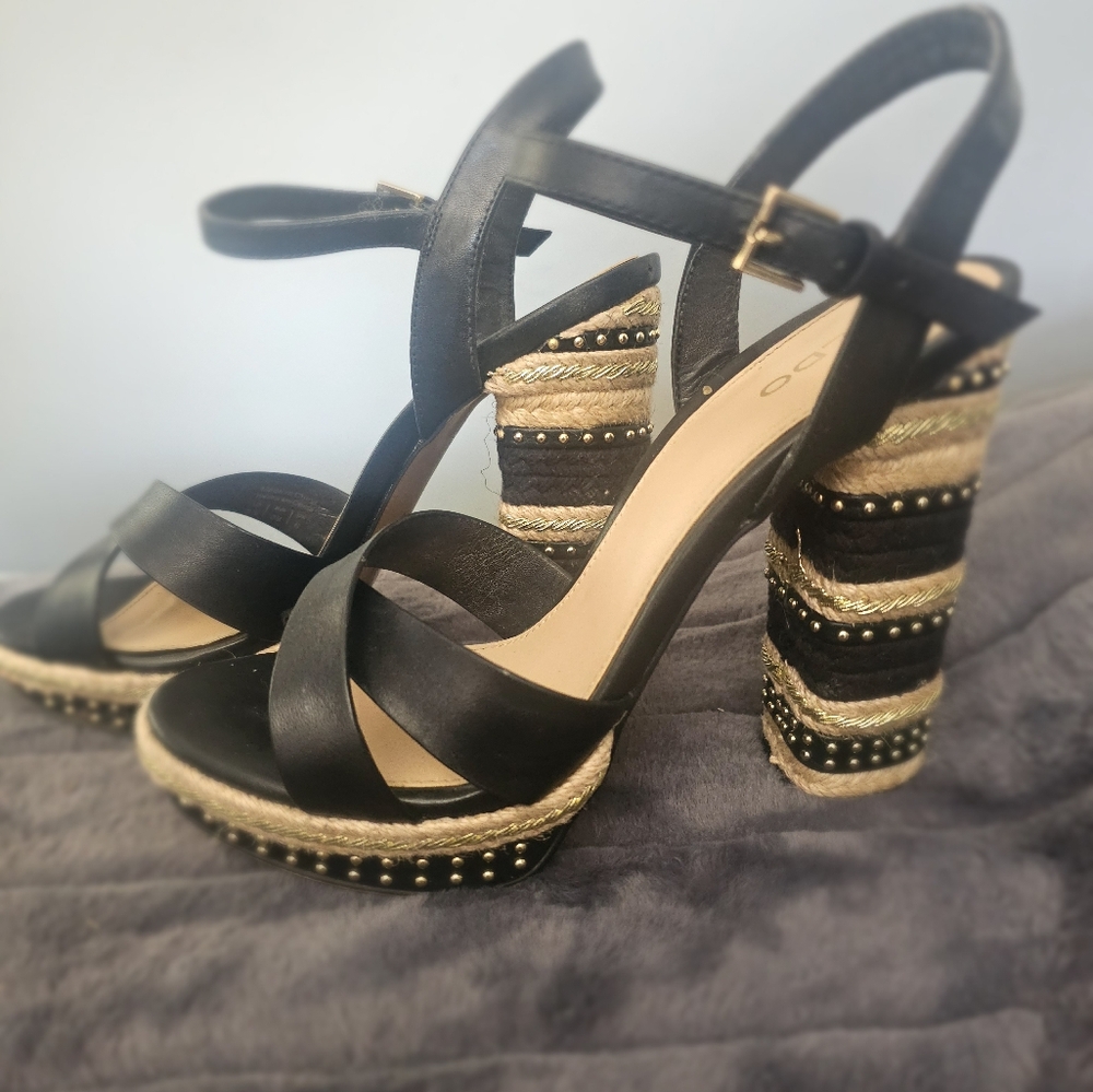 Open toe stack heel